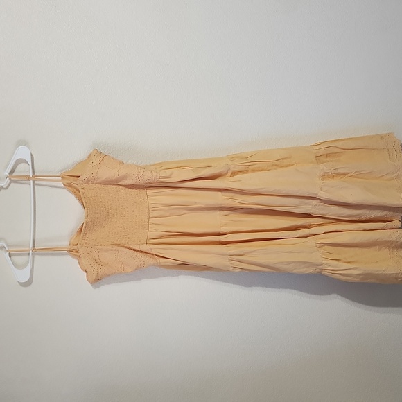 New American Eagle Orange Scalloped Midi Dress Size XL - Picture 4 of 11